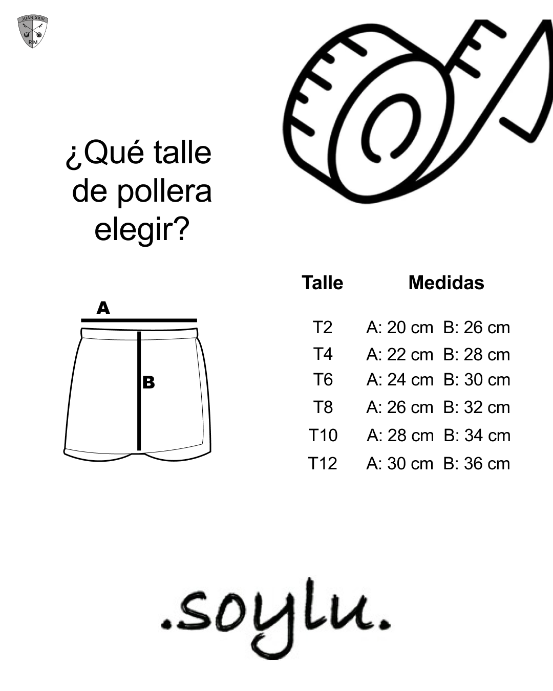Medidas pollera Juan XXIII